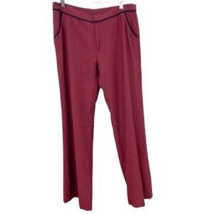 Anthropologie Harlyn Kaarin Piped Trouser Pants Size Medium in Color Wine NWT